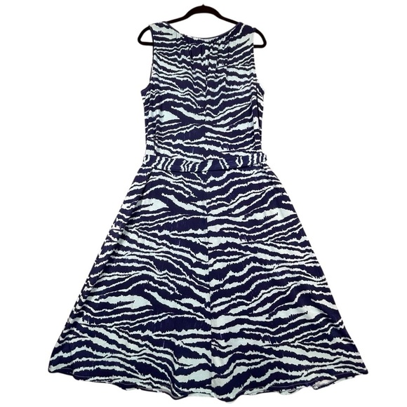 Lands End Tiger Print Resort Cruise Vacation Beach Casual Midi Sundress - Sz L - Picture 2 of 16